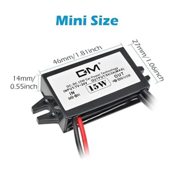 Aideepen Adaptador de 12 V a USB adaptador de 12 V a USB_4