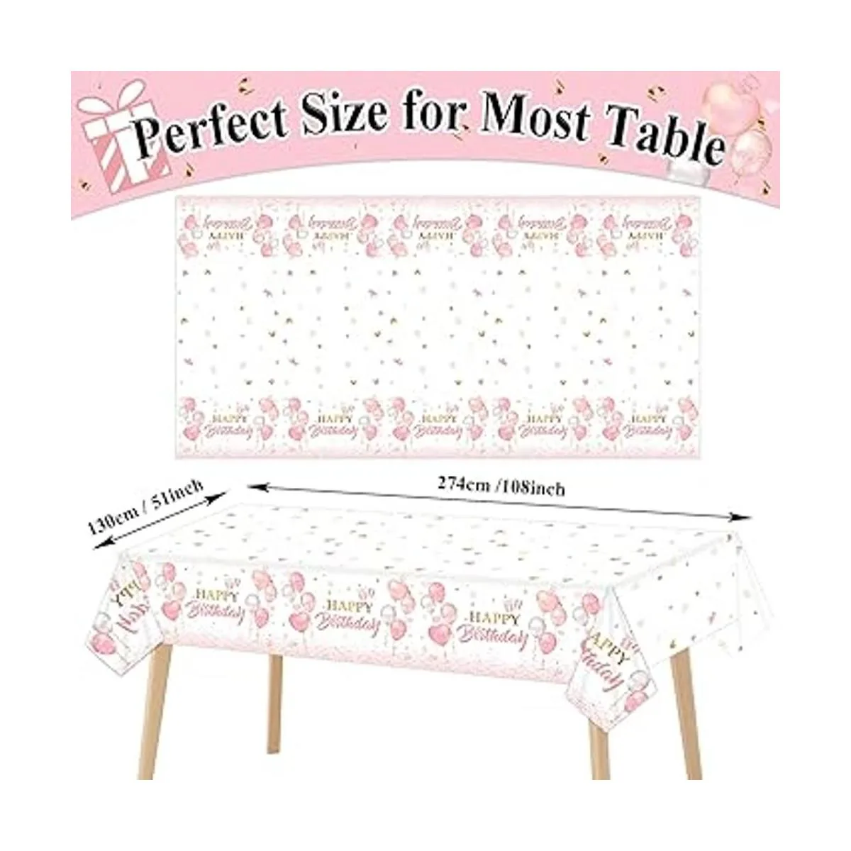 Mantel de 3 piezas de oro rosa para decoración de_2