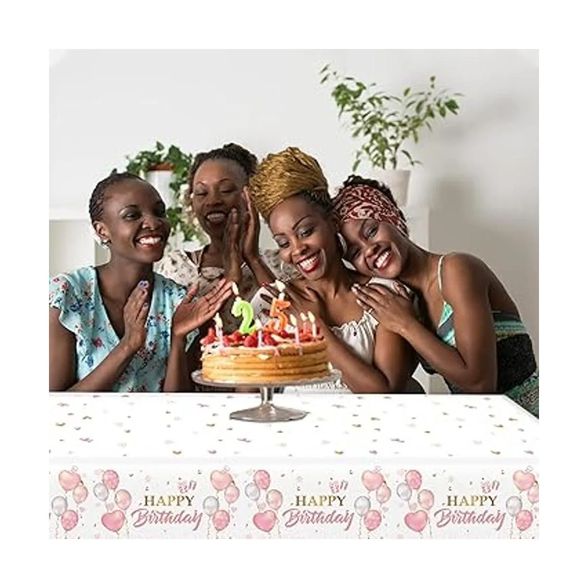 Mantel de 3 piezas de oro rosa para decoración de_6