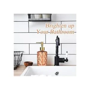 YCWF Dispensador de jabón de vidrio para baño dispensador_6