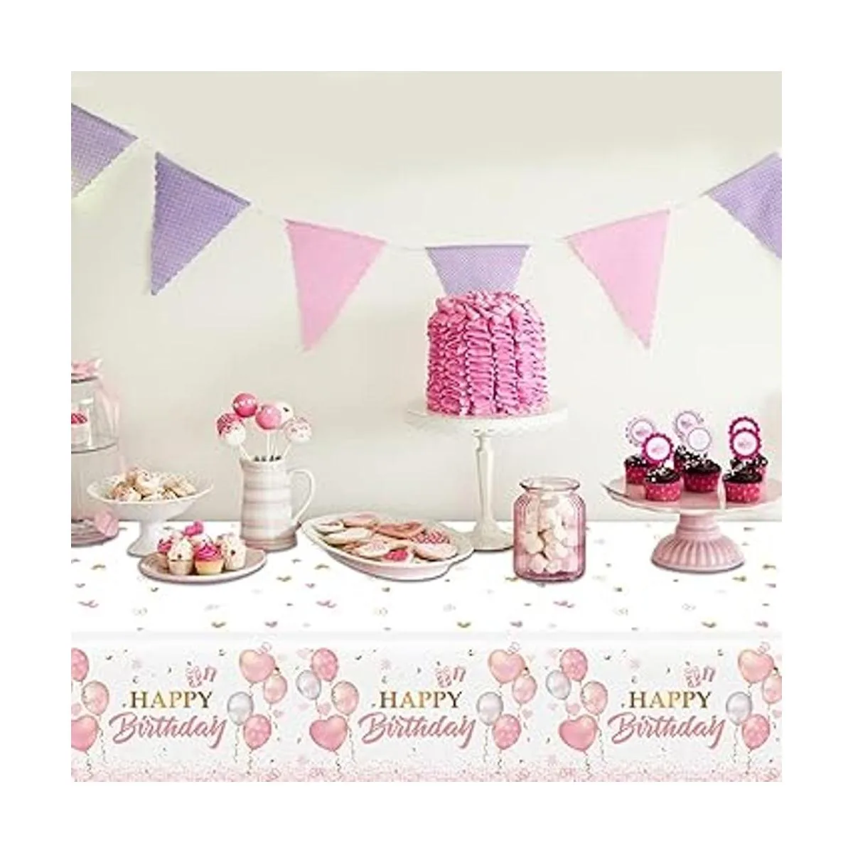 Mantel de 3 piezas de oro rosa para decoración de_5