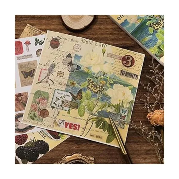 Kit de suministros de diario vintage de 537 piezas con_5