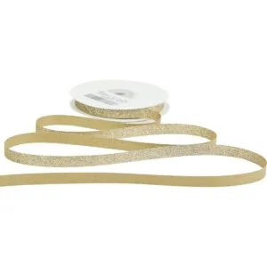 MEEDEE Cinta de purpurina dorada champán con borde cortado_6