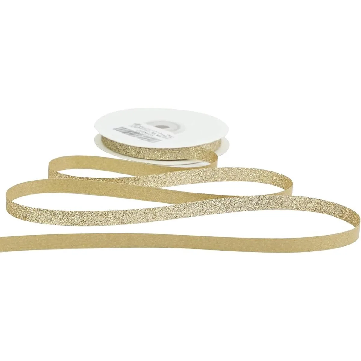 MEEDEE Cinta de purpurina dorada champán con borde cortado_6
