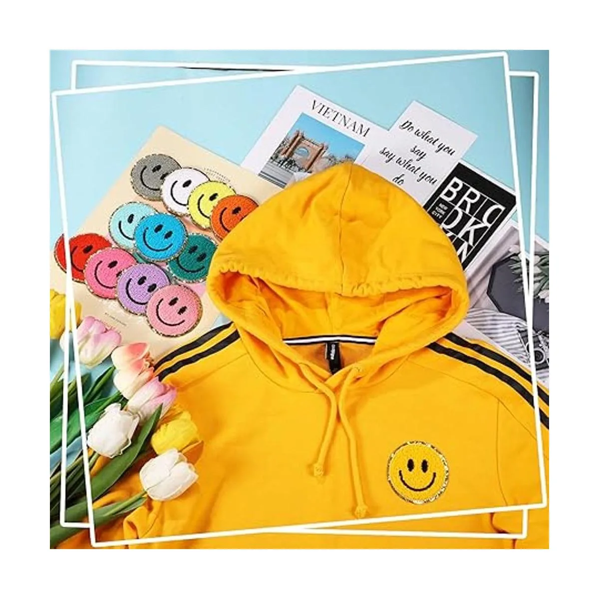 12 parches de felpilla para planchar con cara sonriente_6