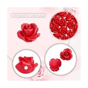 50 cuentas de rosa roja talladas en cinabrio de 0.394 in_4