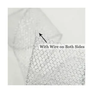 HUIHUANG Cinta de malla con purpurina de malla plateada_4