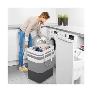 StorageRight Canasta de lavandería plegable grande con_6