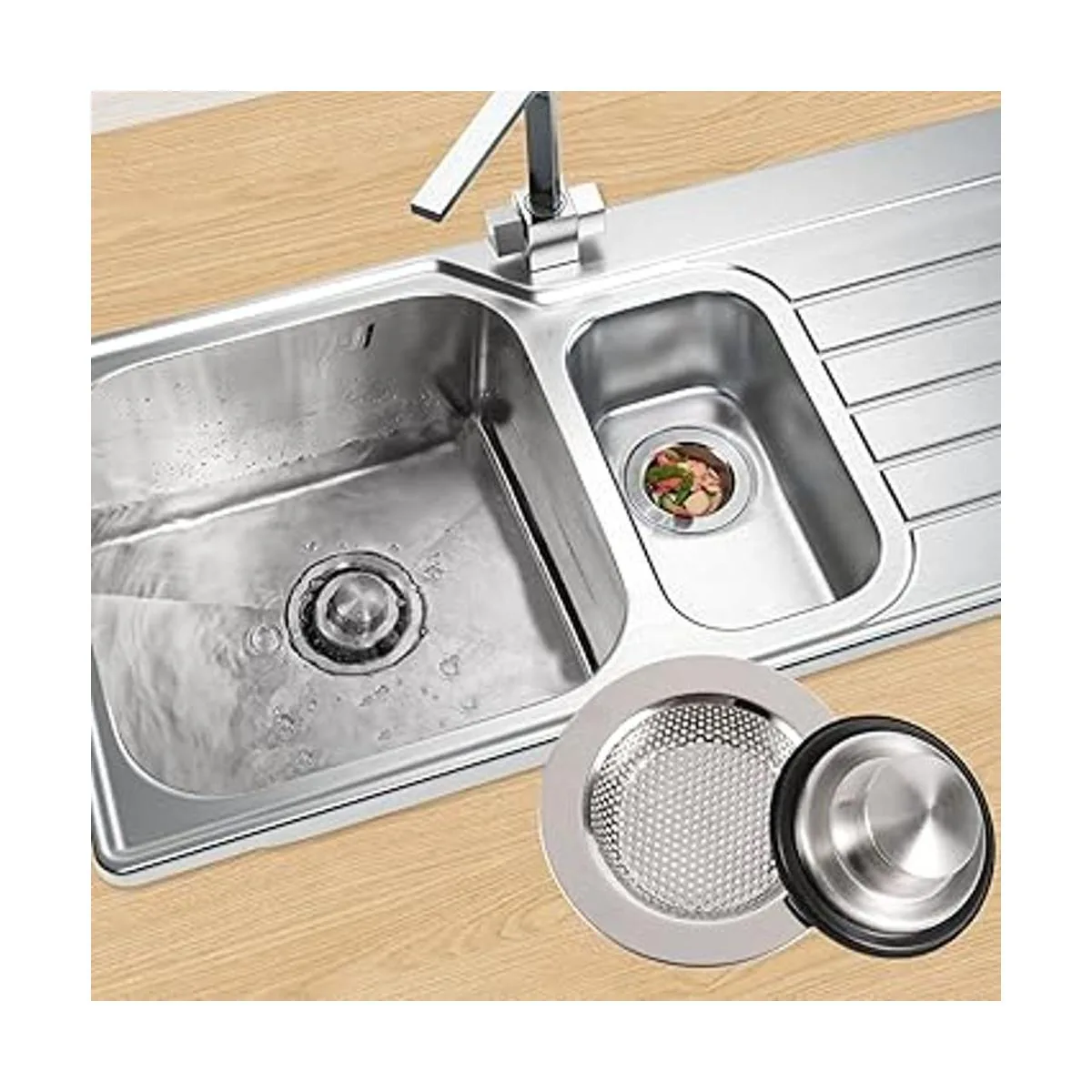 RQYEKDO Juego de 2 coladores de fregadero de cocina_7