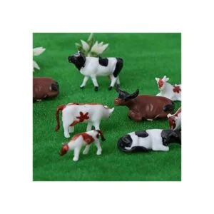 Hiawbon Mini figuras coloridas de ganado simulado a escala_3