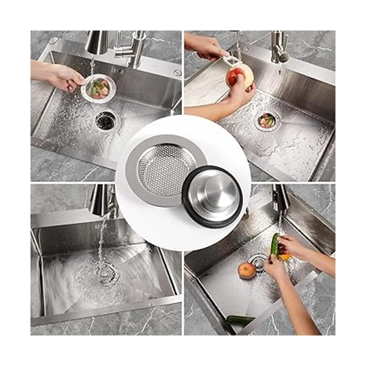 RQYEKDO Juego de 2 coladores de fregadero de cocina_6