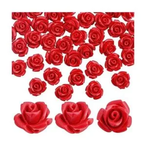 50 cuentas de rosa roja talladas en cinabrio de 0.394 in_1