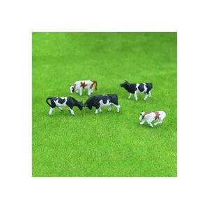 Hiawbon Mini figuras coloridas de ganado simulado a escala_2