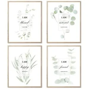 HoozGee Arte de pared de plantas botánicas motivacionales_1