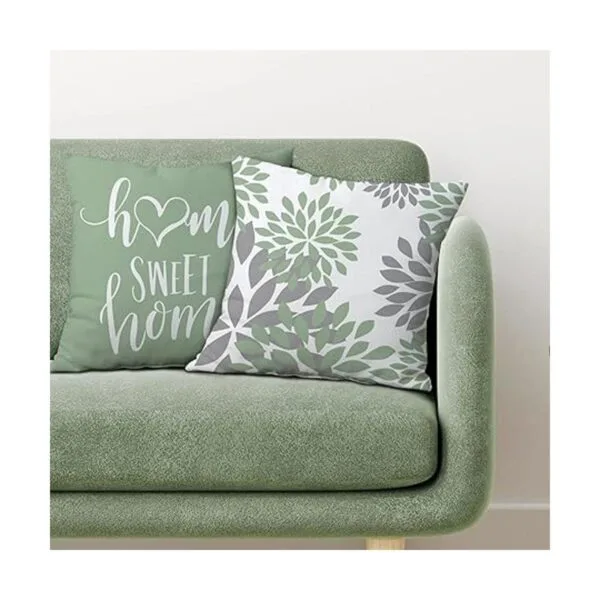 Hexagram Juego de 4 fundas de almohada verdes de 18 x 18_2