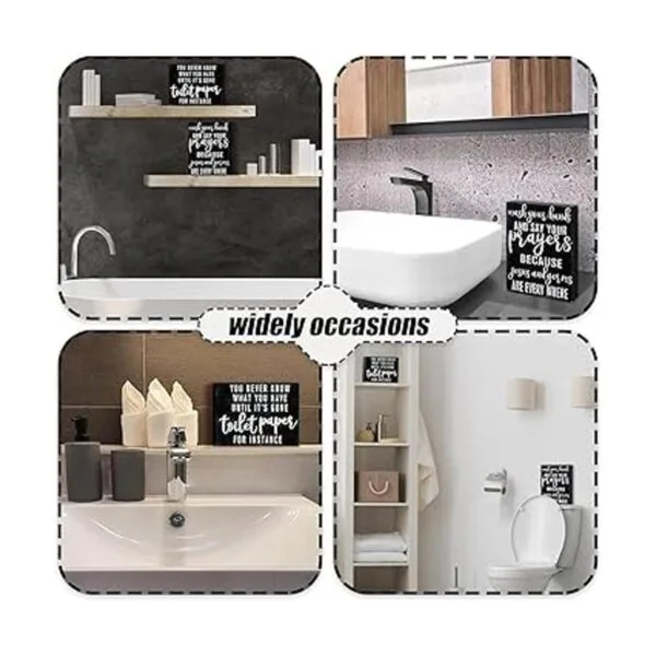 2 piezas de decoración de baño clásica con texto en_5