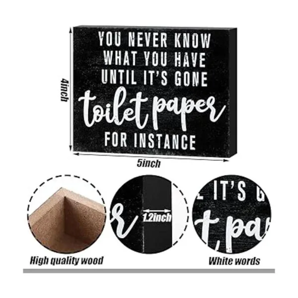 2 piezas de decoración de baño clásica con texto en_3