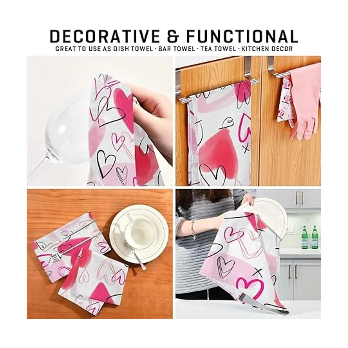 Happy Valentines Day Pink Love Toalla de baño con diseño_4