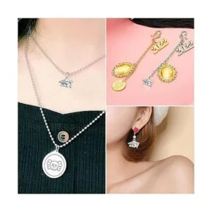 50 dijes colgantes de plata antigua de graduación de_6