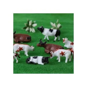 Hiawbon Mini figuras coloridas de ganado simulado a escala_4