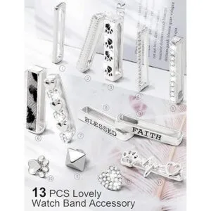 JR.DM 13 dijes plateados para Apple Watch con 10 bucles_2