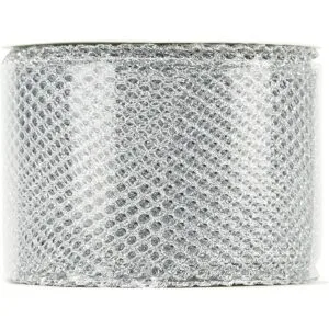 HUIHUANG Cinta de malla con purpurina de malla plateada_5