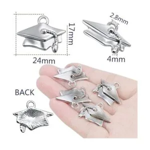 50 dijes colgantes de plata antigua de graduación de_3