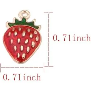 XQingmei Colgante de fresa de color para manualidades con_2