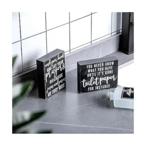 2 piezas de decoración de baño clásica con texto en_2