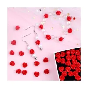 50 cuentas de rosa roja talladas en cinabrio de 0.394 in_7