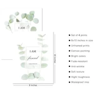 HoozGee Arte de pared de plantas botánicas motivacionales_2