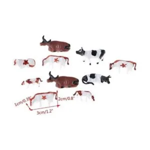 Hiawbon Mini figuras coloridas de ganado simulado a escala_6