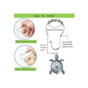 Aimoye Ganchos de cortina de ducha de tortuga marina para_3