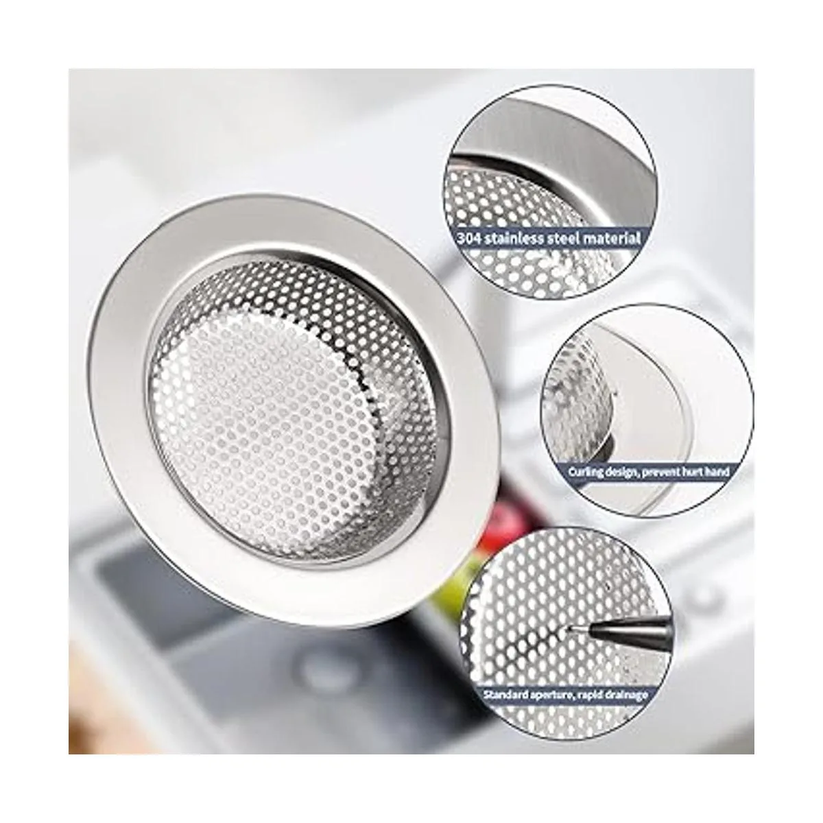 RQYEKDO Juego de 2 coladores de fregadero de cocina_4