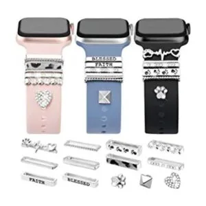 JR.DM 13 dijes plateados para Apple Watch con 10 bucles_1