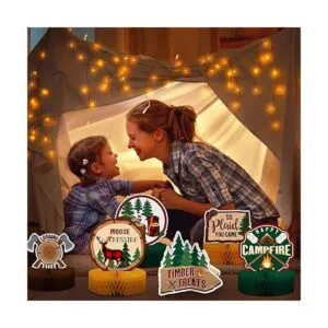 9 piezas de centro de mesa de leñador para baby shower_4