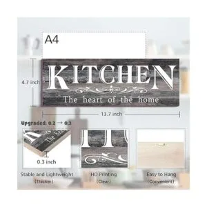 Letrero de madera de cocina el corazón del hogar_2