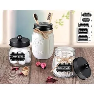 Mason Jar Juego de tapas de accesorios de baño 4_7