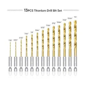 TICONN Juego de 13 brocas con revestimiento de titanio con_2