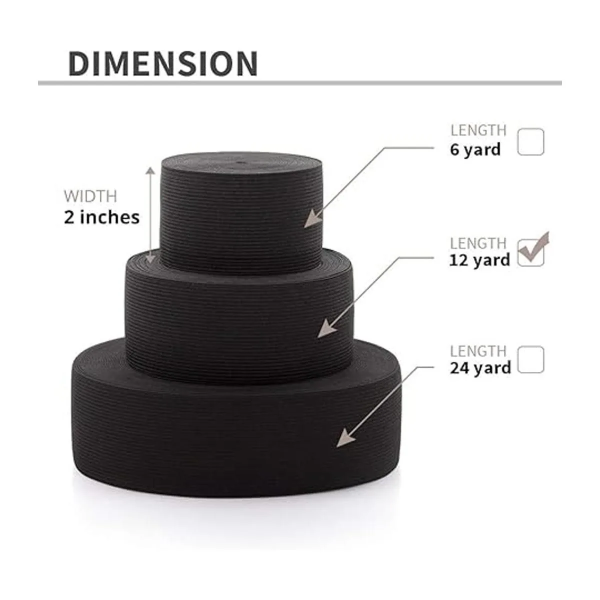 Dreamlover Bobina elástica negra para coser banda_3