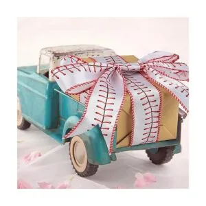 2 rollos de cintas de béisbol rojo y blanco con borde de_5