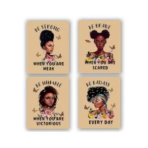 Arte de pared motivacional para niña negra citas_1