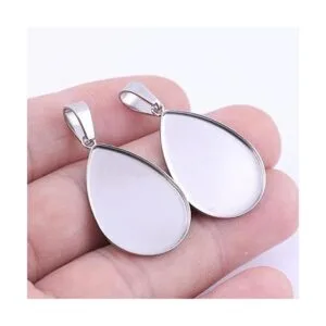 50 bandejas de ajuste de base de cabujón de acero_3