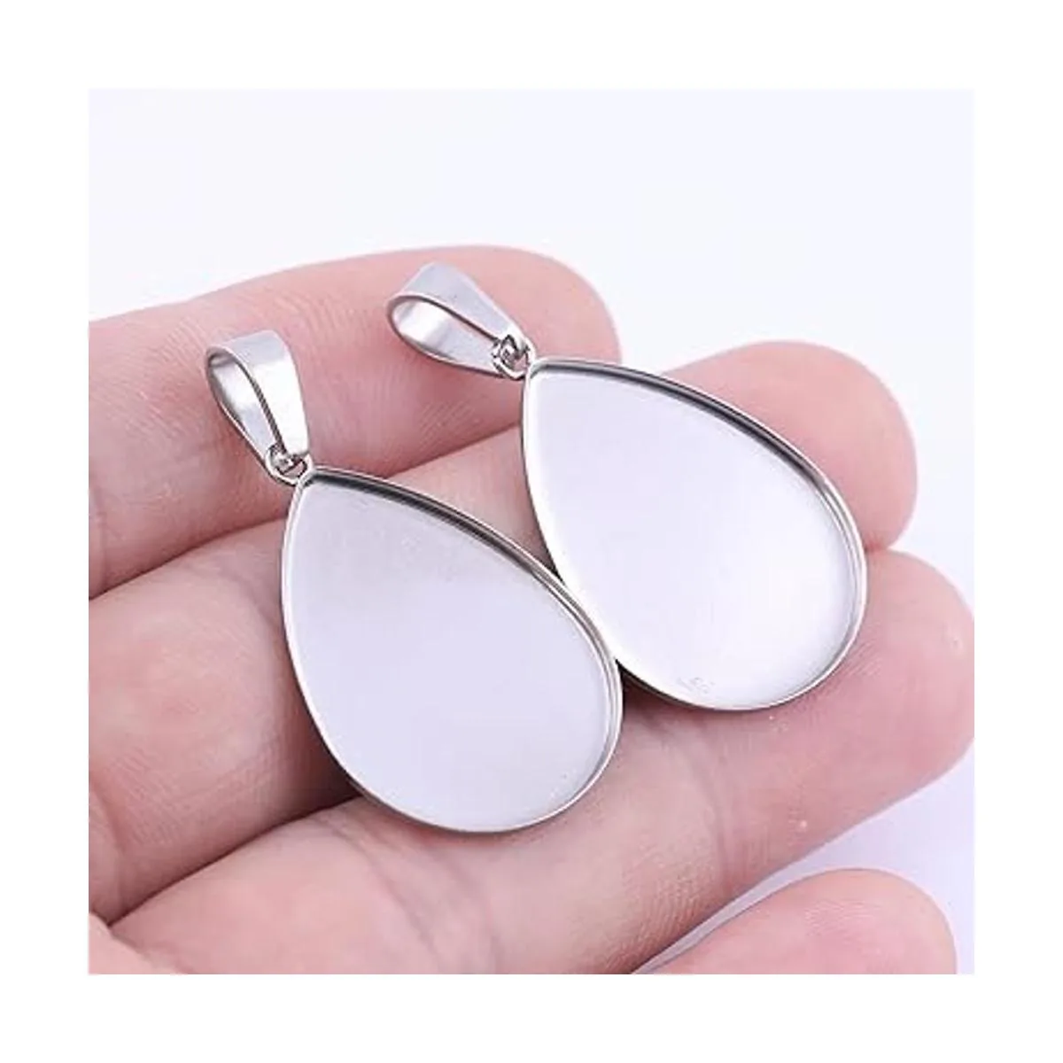 50 bandejas de ajuste de base de cabujón de acero_3