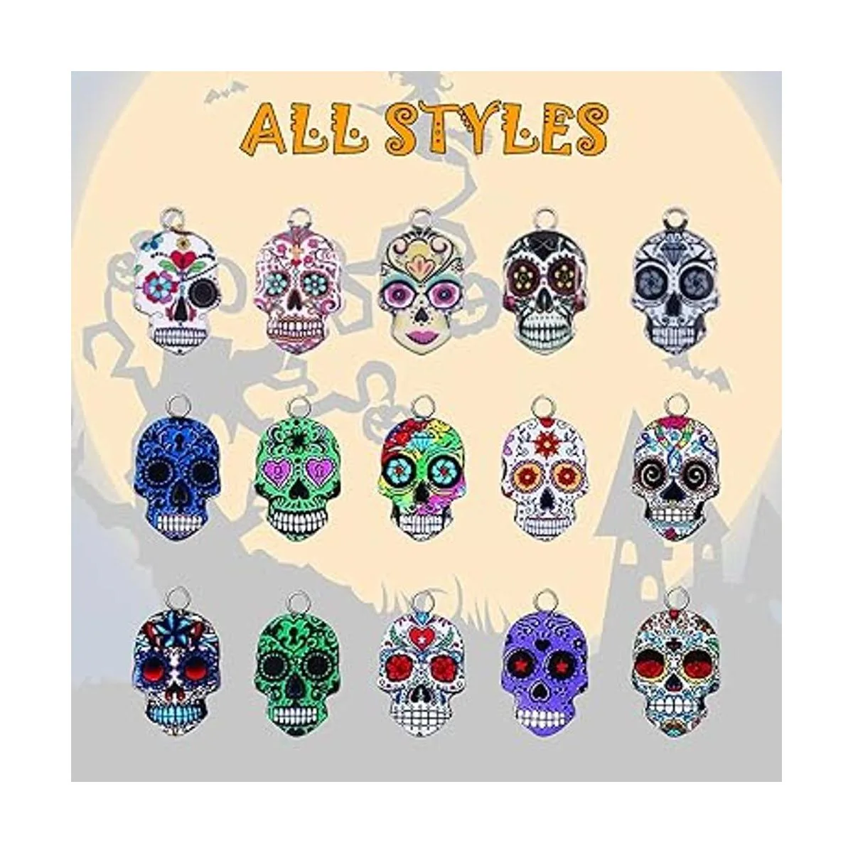 25 dijes de calavera de Halloween con diseño de calavera_2