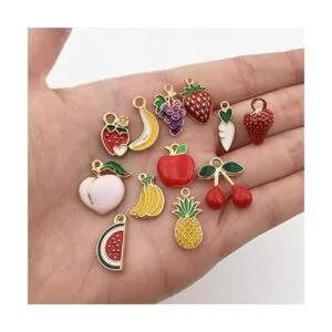 XQingmei Colgante de fresa de color para manualidades con_7