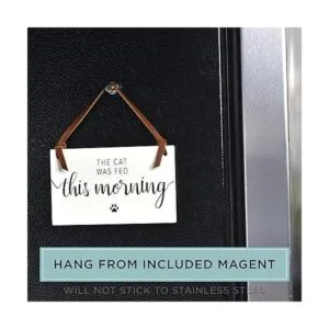 PYROH Letrero de recordatorio alimentado por gatos imán_2