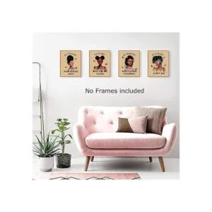 Arte de pared motivacional para niña negra citas_2