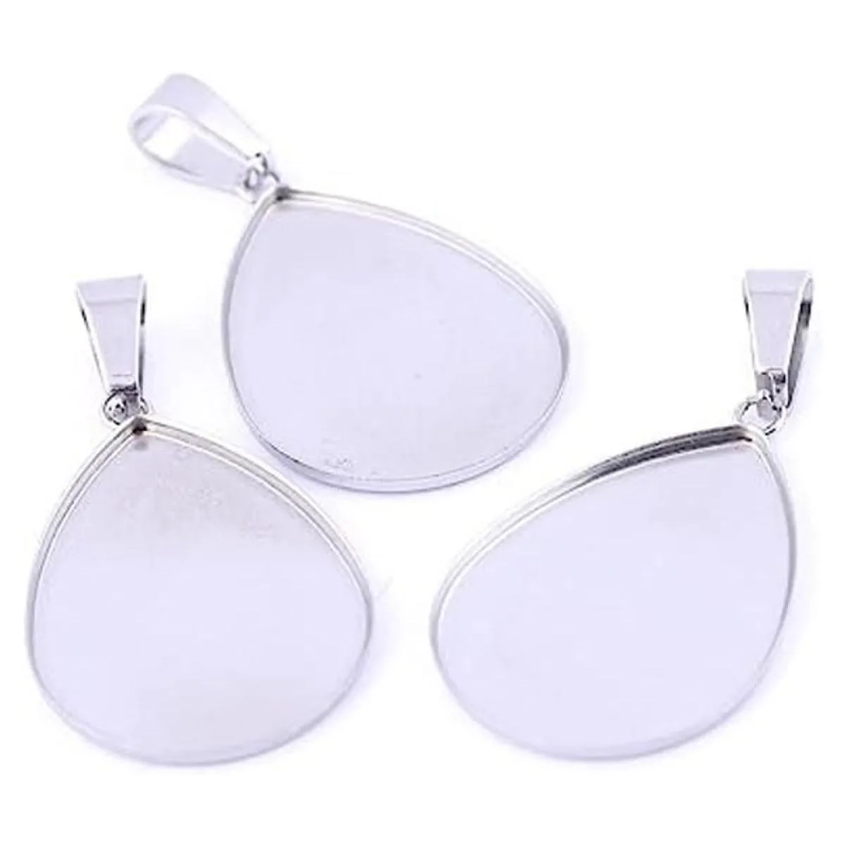 50 bandejas de ajuste de base de cabujón de acero_1