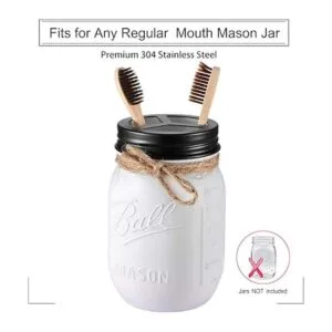 Mason Jar Juego de tapas de accesorios de baño 4_4